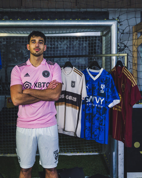Example club and national team jerseys from the Basic Mystery Box