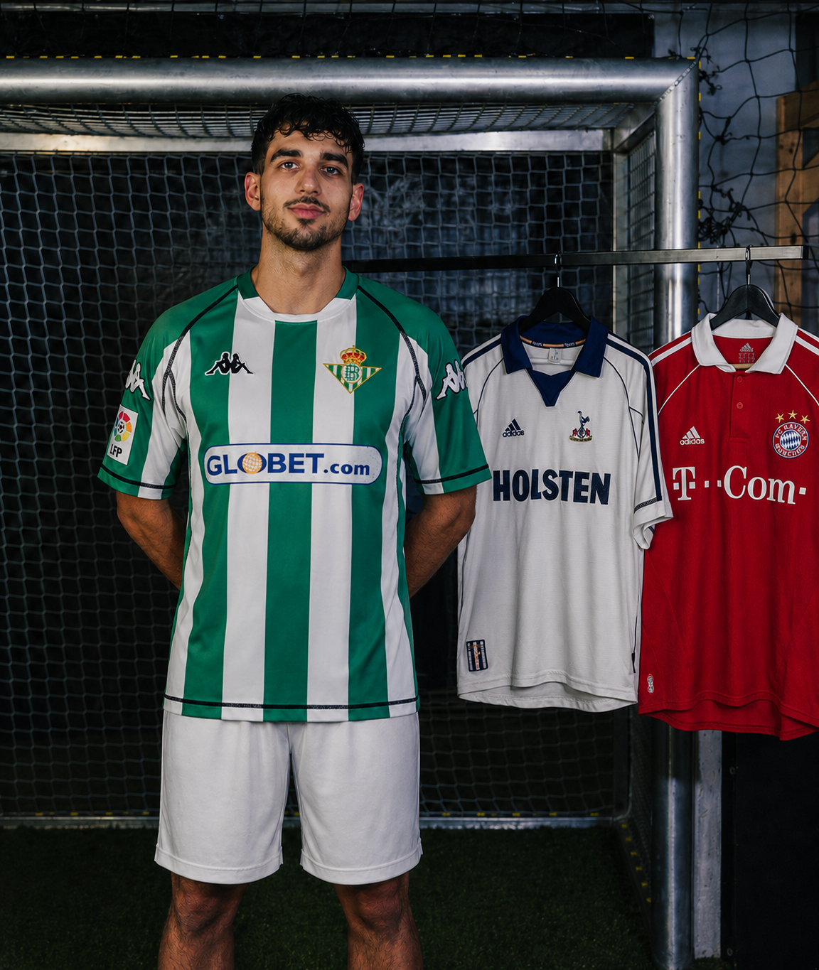 Vintage Fußballtrikot Mystery Box mit Retro-Trikots von Real Betis, Tottenham und Bayern München
