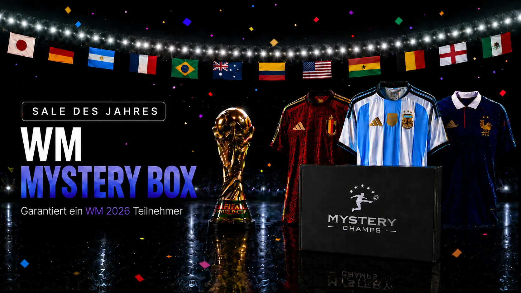 WM Mystery Box Sale des Jahres mit Mystery Champs Box und Nationaltrikots